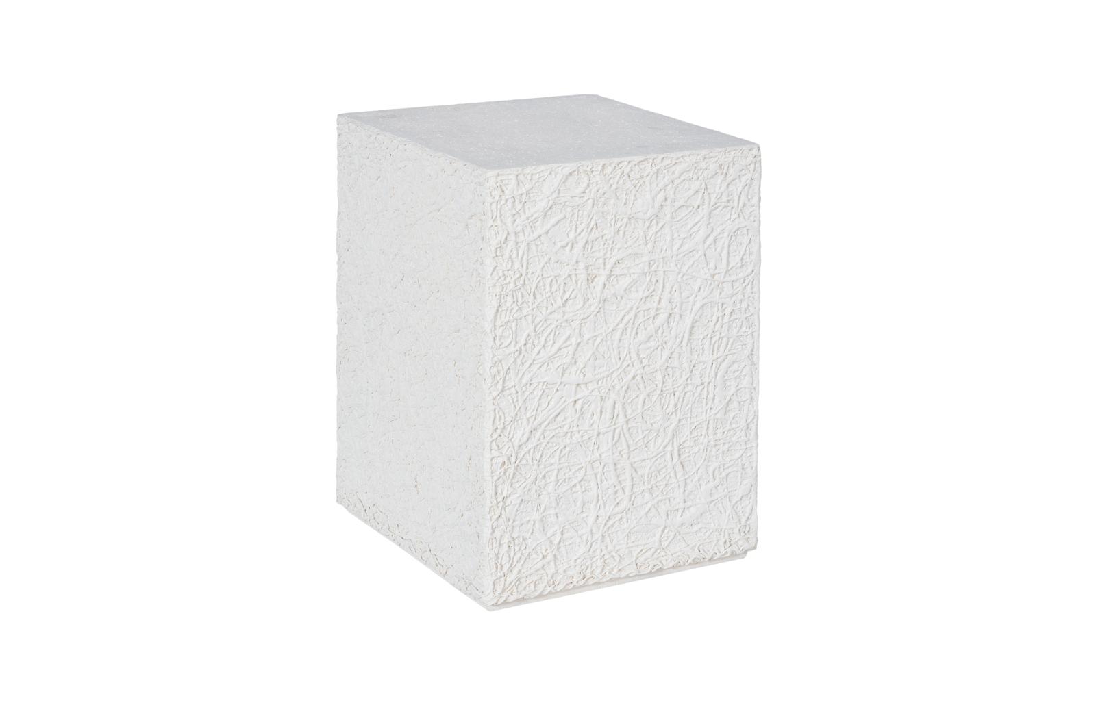 String Theory Pedestal, White Stone, Small