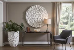 Drape Wall Art, White Stone