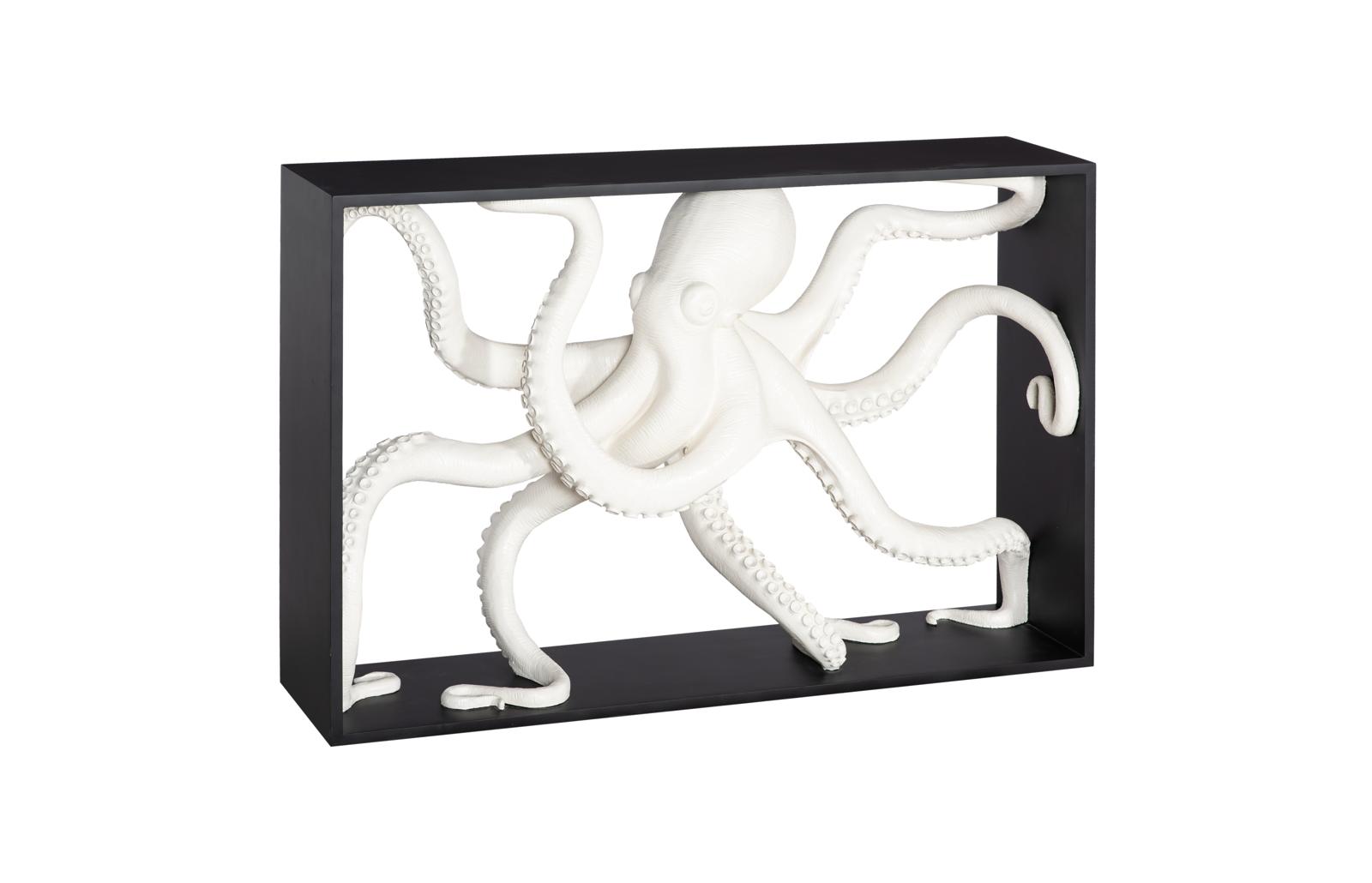 Octo Framed Console Table, Wood Frame, White