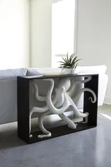 Octo Framed Console Table, Wood Frame, White