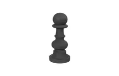 Pawn Chess Sculpture, Cast Stone Black