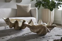 Cast Clam Shell Bowl, Faux Finish, LG