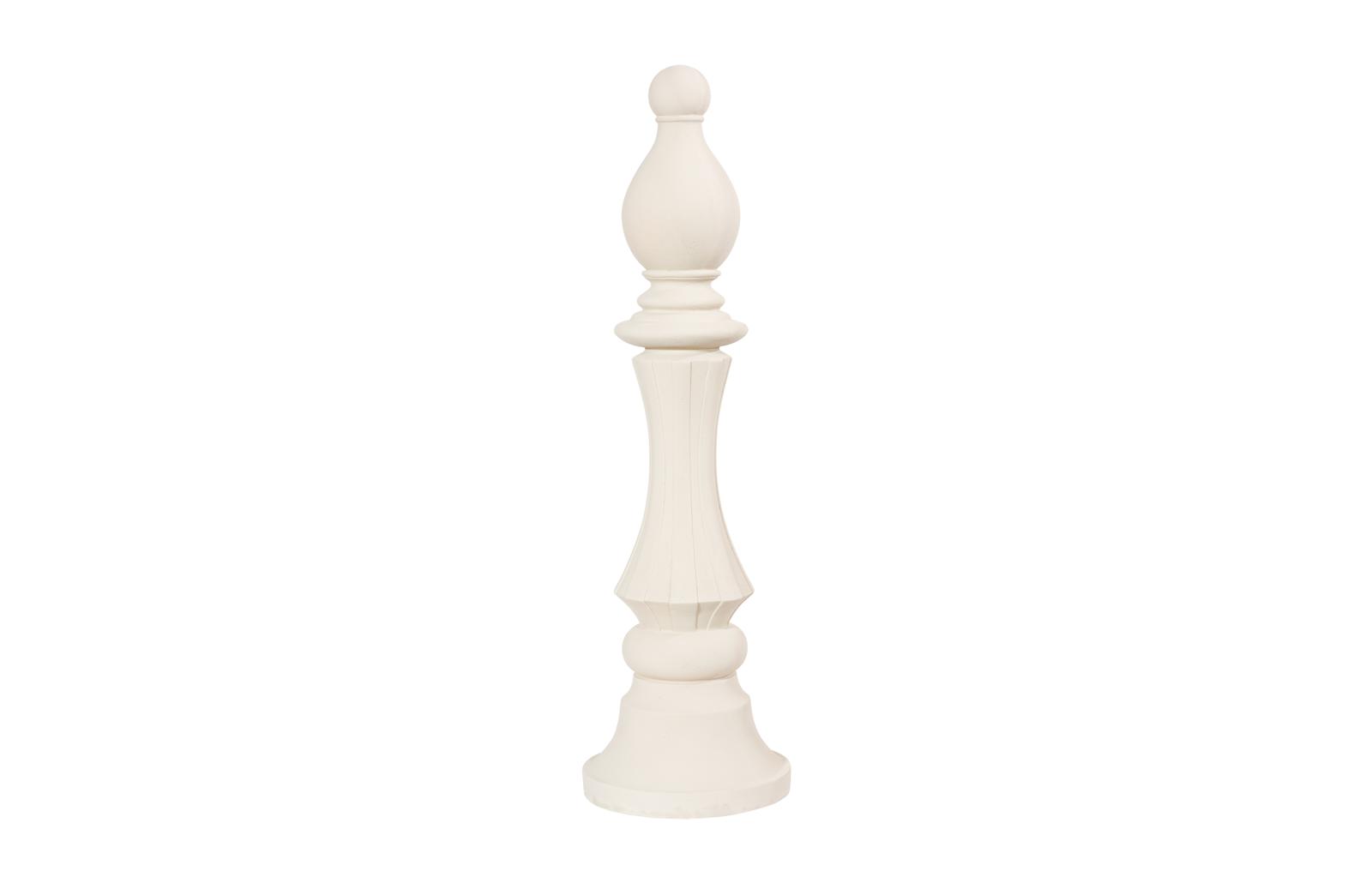 Bishop Chess Sculpture, Cast Stone White
