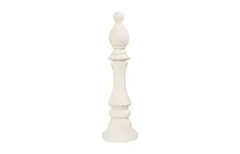 Bishop Chess Sculpture, Cast Stone White