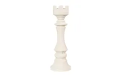 Rook Chess Sculpture, Cast Stone White