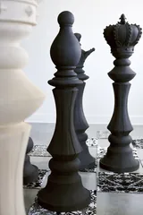 Rook Chess Sculpture, Cast Stone White