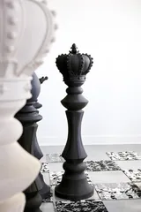 Rook Chess Sculpture, Cast Stone White