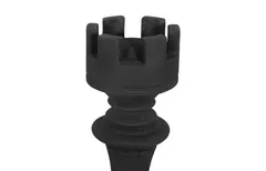 Rook Chess Sculpture, Cast Stone Black, Small