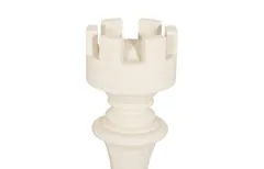 Rook Chess Sculpture, Cast Stone White, Small