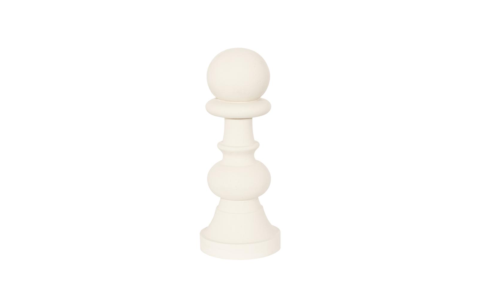 Pawn Chess Sculpture, Cast Stone White, Small