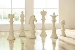 Bishop Chess Sculpture, Cast Stone White, Small