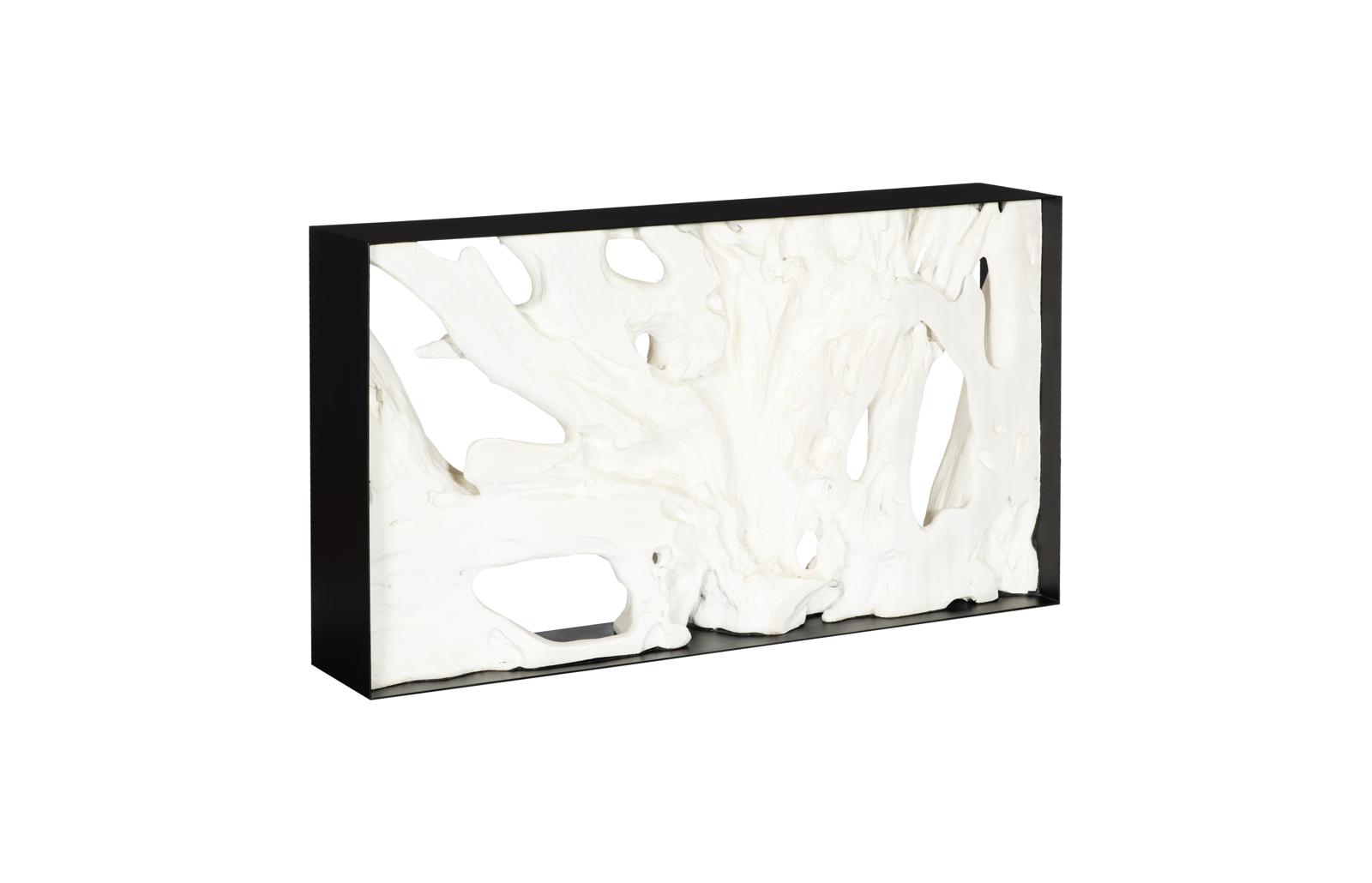 Cast Root Framed Console Table, Resin, Faux Bleached