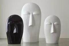 Emerging Face Sculpture, Gel Coat White, Small