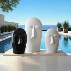 Emerging Face Sculpture, Gel Coat White, Small