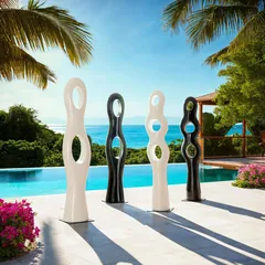 Double Circle Sculpture, Gel Coat Black