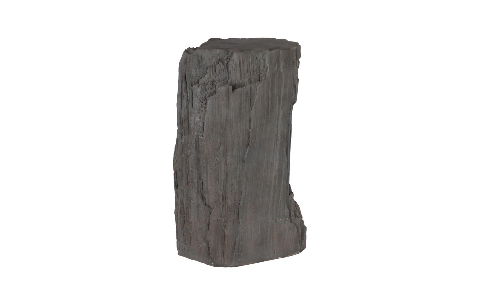 Stratified Cast Stone Pedestal, Painted Slate