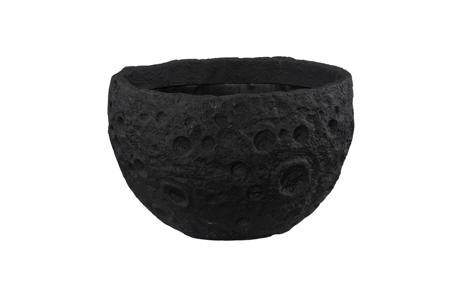 Crater Planter, Black Stone