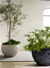 Crater Planter, Black Stone