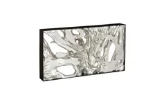 Cast Root Metal Framed Console Table, Resin, Silver Leaf, SM