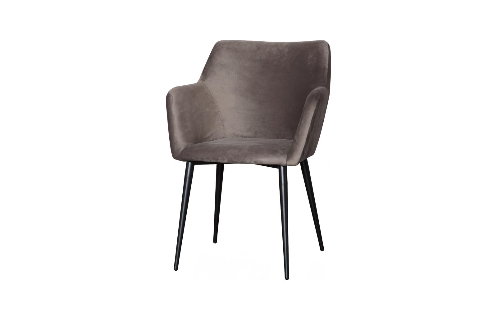 Sienna Dining Chair, Set Of 2, Velvet Taupe, Matte Black Metal Frame