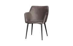 Sienna Dining Chair, Set Of 2, Velvet Taupe, Matte Black Metal Frame