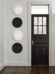 Crater Wall Art, 22", White Stone