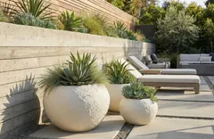 Aera Planter, Wide, Off White, Large