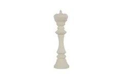 King Chess Wall Decor, Cast Stone White