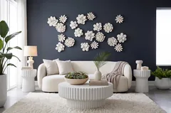 Oviferum Succulent Wall Art, White Stone