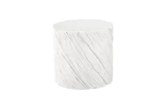 Shear Side Table, Oval, White Stone