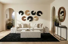 Swoop Wall Art, Black Wood, Small