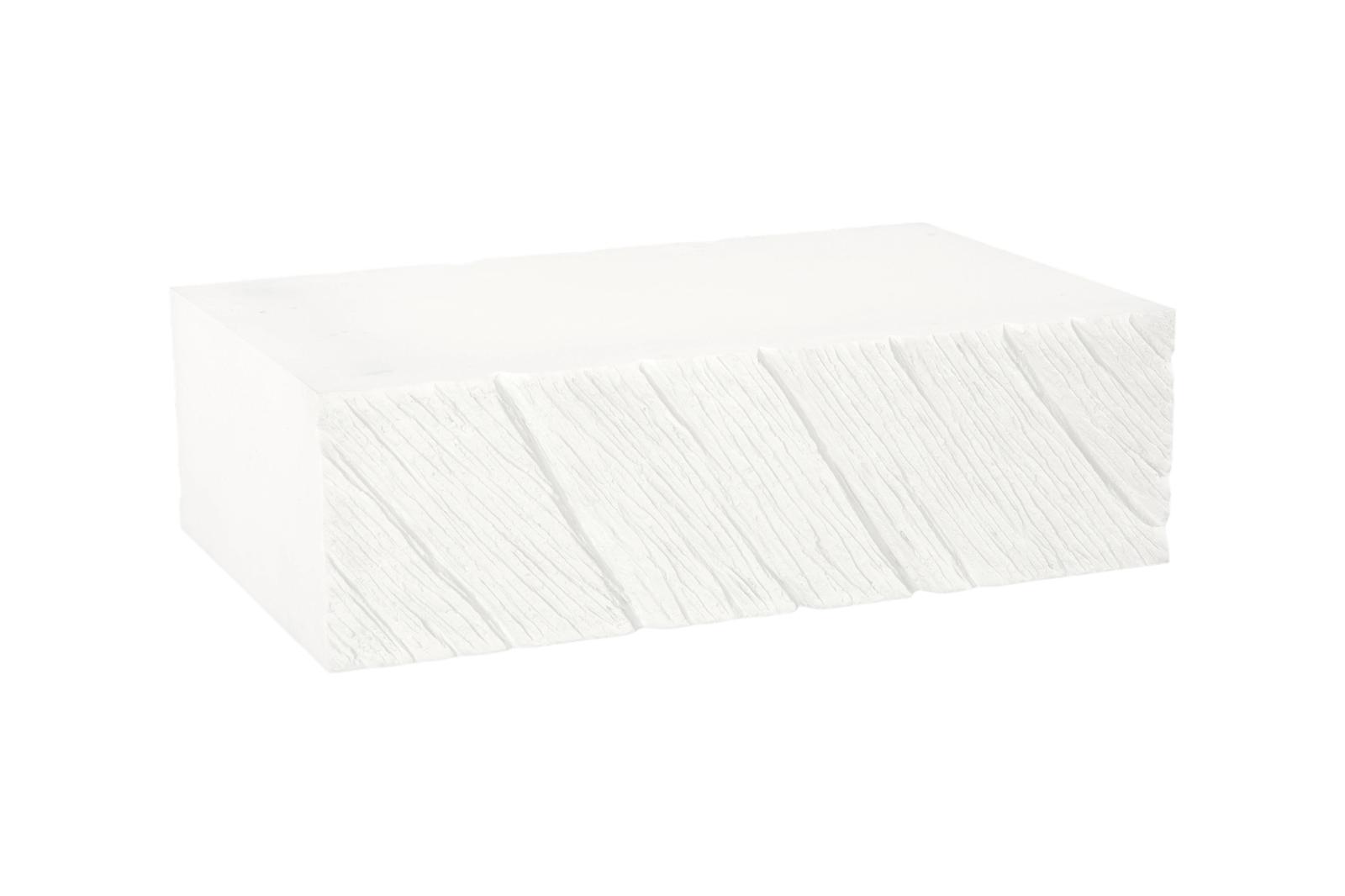 Shear Coffee Table, Rectangle, White Stone