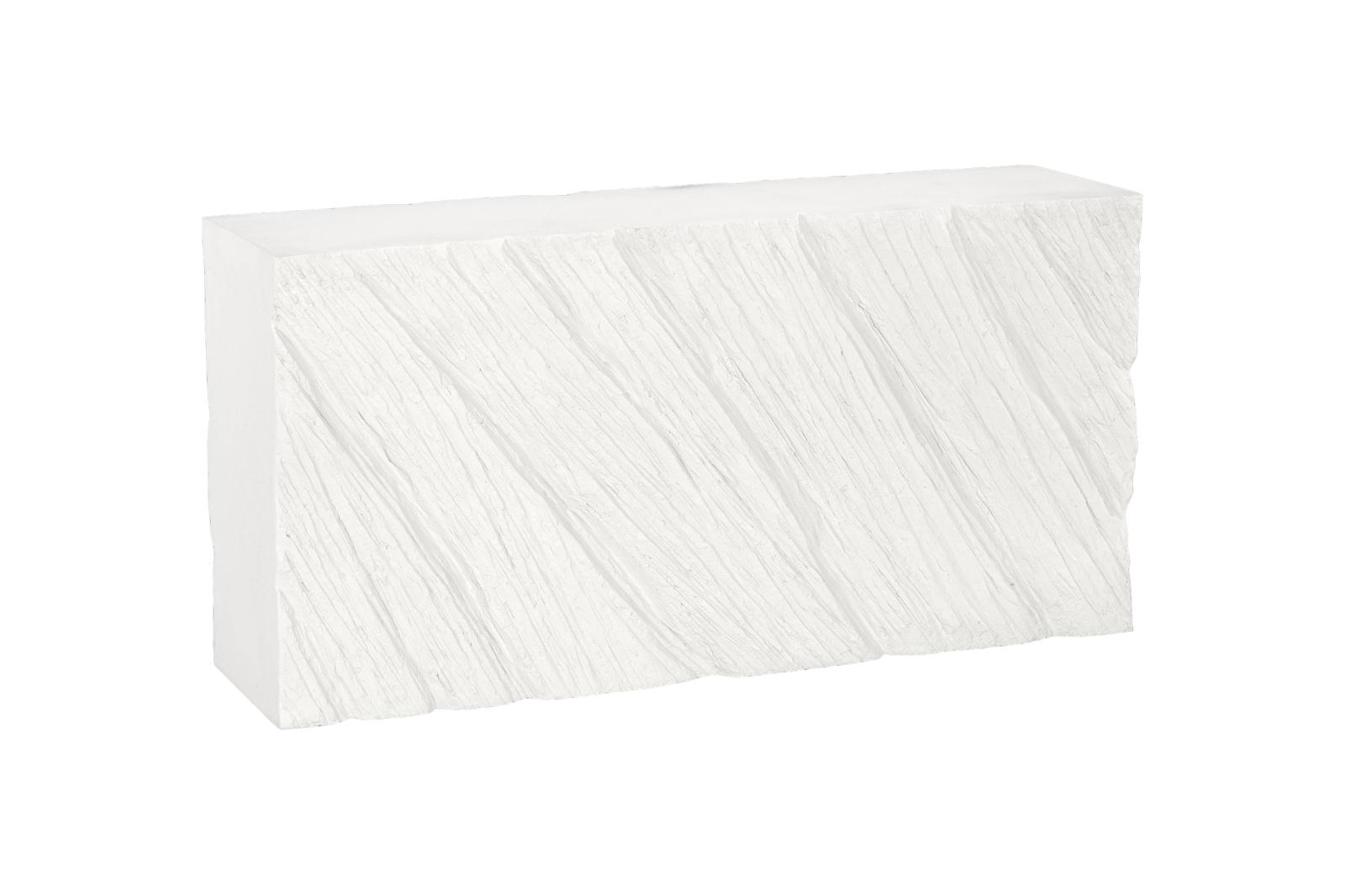 Shear Console  Table, Rectangle, White Stone