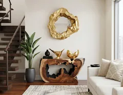 Burled Bowl, Resin, Gold Leaf Finish