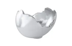 Burled Bowl, Resin, Silver Leaf Finish