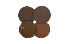 Cast Oil Drum Wall Discs, Resin, Rust Finish, Set of 4