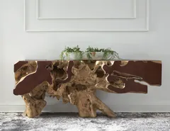 Freeform Console Table, Faux Bois, LG