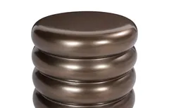 Ribbed Stool, Polished Bronze