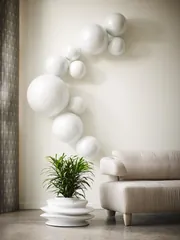 Ball on the Wall, Small, Pearl White