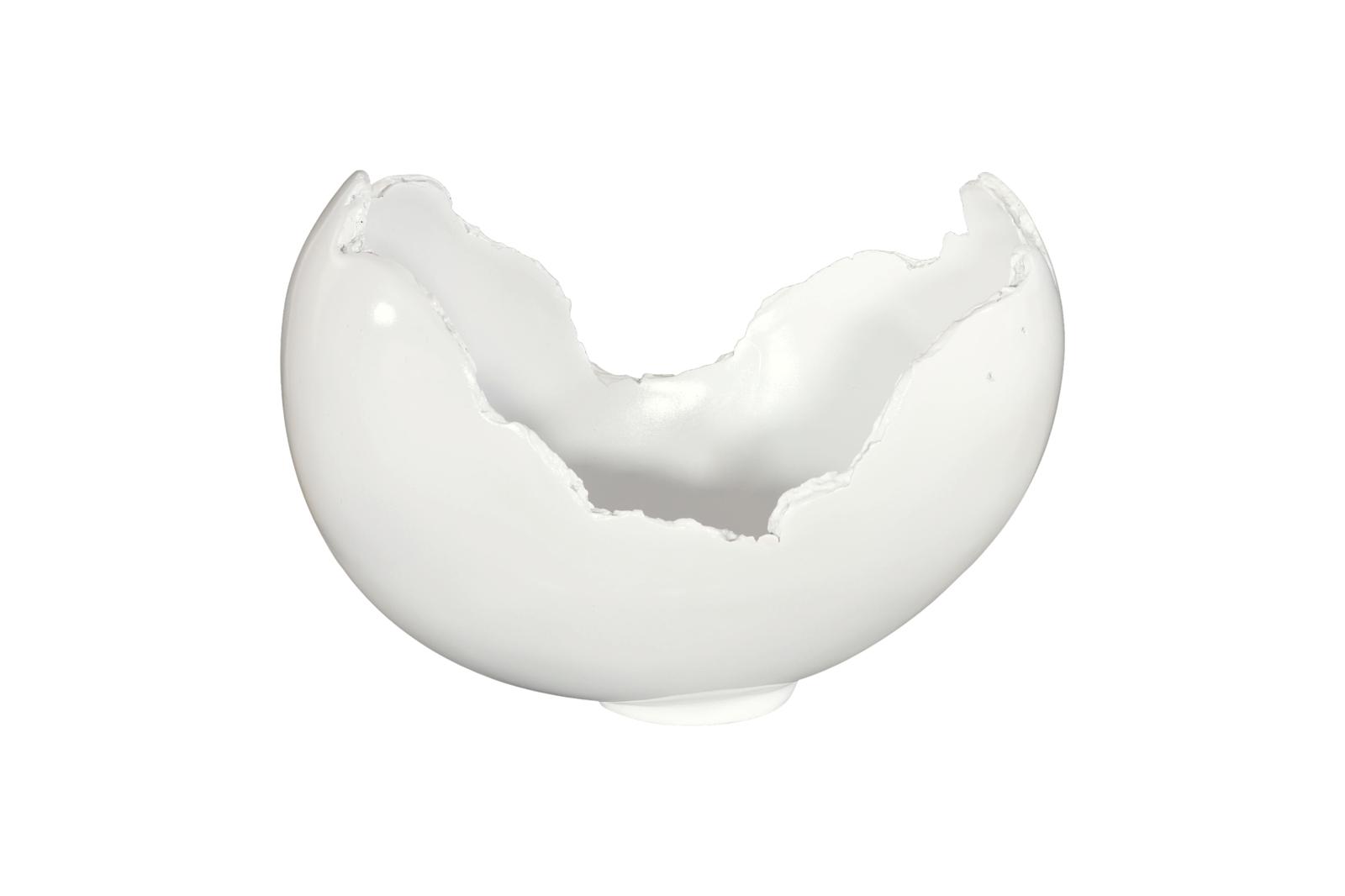 Burled Bowl, Glossy White