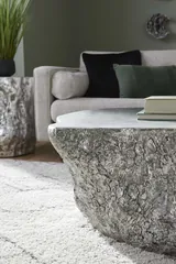 Bark Coffee Table, Silver Leaf