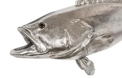Estuary Cod Fish Wall Sculpture, Resin, Silver Leaf
