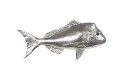 Australian Snapper Fish Wall Sculpture, Resin, Silver Leaf