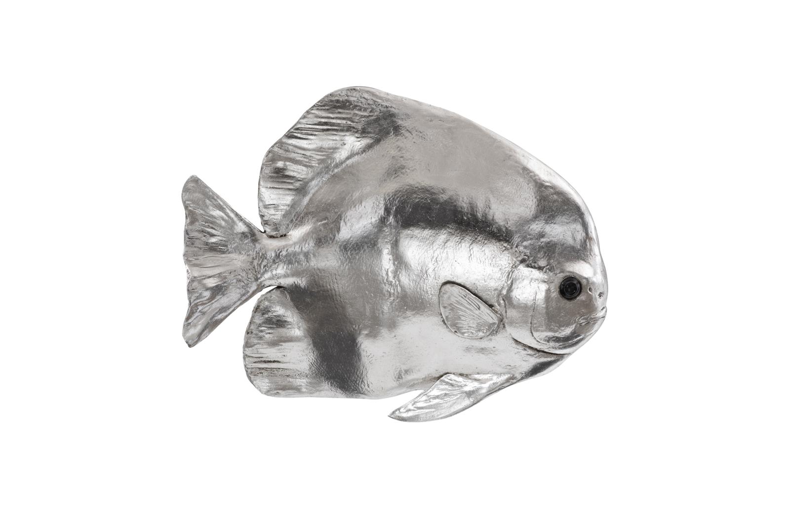 Australian Bat Fish Wall Sculpture, Resin, Silver Leaf