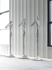 See No Evil Slender Sculpture, Large, Resin, Silver Leaf