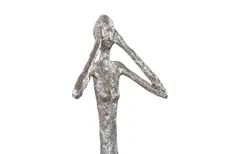 Hear No Evil Slender Sculpture, Small, Resin, Silver Leaf