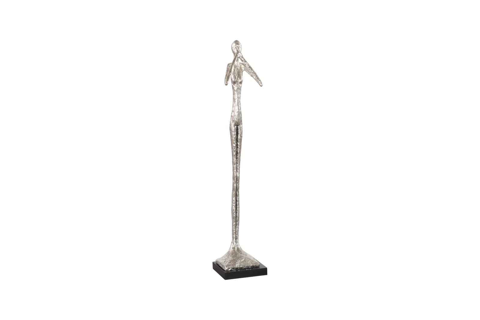 Speak No Evil Slender Sculpture, Small, Resin, Silver Leaf