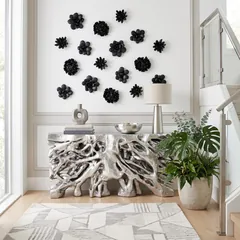 Laui Succulent Wall Art, Smooth Matte Black
