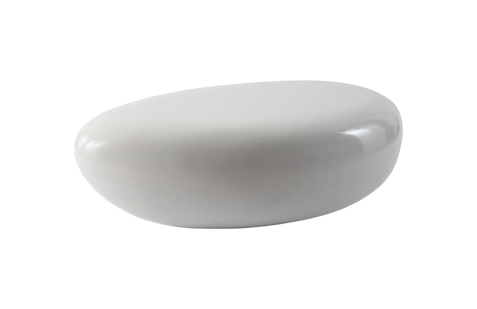 River Stone Coffee Table, Gel Coat White, Small