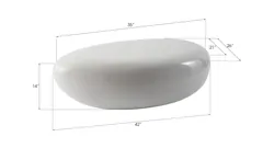 River Stone Coffee Table, Gel Coat White, Small